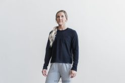 t-shirt boxy épais à manches longues et poche PBZDX1134Nobull